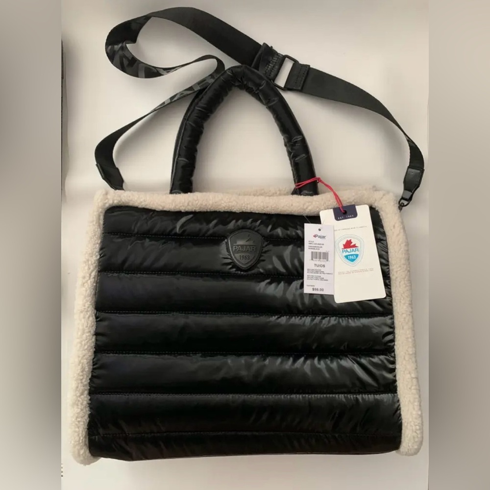Pajar Faux Fur Trim Quilted Tote